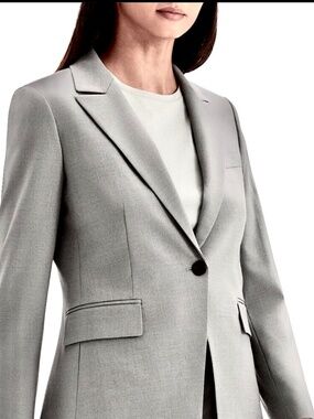 Theory stretch wool blazer - gray - size 10